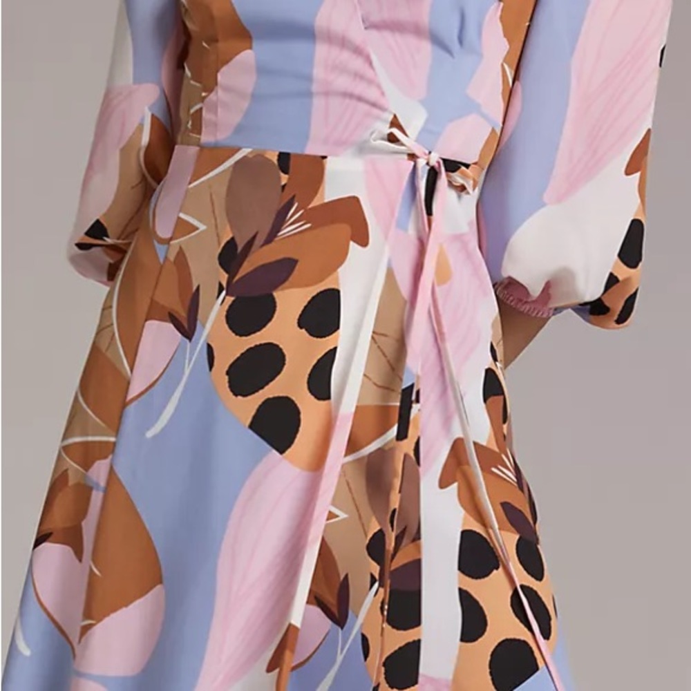 Anthropologie Bloom Wrap Midi Dress Hutch - Picture 4 of 10